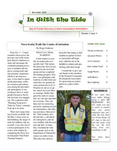 December[removed]In With the Tide Bay of Fundy Discovery Centre Association Newsletter Volume 2 Issue 4