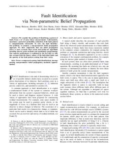 SUBMITTED TO IEEE TRANS. ON SIGNAL PROCESSING  1 Fault Identification via Non-parametric Belief Propagation