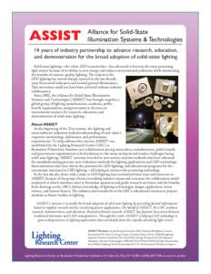 Alliance for Solid-State Illumination Systems & Technologies 14 years of industry partnership to advance research, education, and demonstration for the broad adoption of solid-state lighting Solid-state lighting—the wh