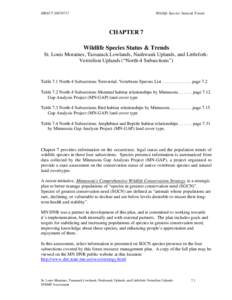 North-4, Chapter 7, Wildlife Species Status & Trends