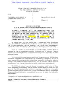 Case[removed]Document 51 Filed in TXSB on[removed]Page 1 of 60  IN THE UNITED STATES BANKRUPTCY COURT FOR THE SOUTHERN DISTRICT OF TEXAS HOUSTON DIVISION IN RE:
