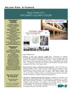 NELSON POPE & V OORHIS  New York City NYCWRP/ULURP/CEQR Environmental Planning