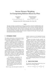 Inverse Distance Weighting for Extrapolating Balloon-Directivity-Plots Joerg Panzer NEXO [removed]