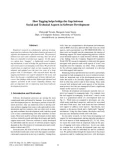 Proceedings: How Tagging Helps Bridge the Gap Between Social and Technical Aspects in Software Development