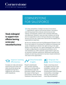 CORNERSTONE FOR SALESFORCE T Newly redesigned to support more