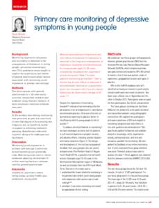 research  Primary care monitoring of depressive symptoms in young people Sarah Hetrick Magenta Simmons