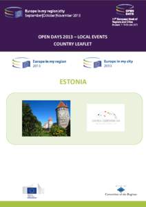 OPEN DAYS 2013 – LOCAL EVENTS COUNTRY LEAFLET ESTONIA  INDEX