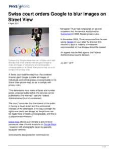 Swiss court orders Google to blur images on Street View