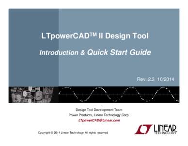 Microsoft PowerPoint - LTpowerCAD II v2.3 Quick Start Guide[removed]ppt [Compatibility Mode]
