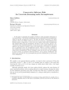 Journal of Artificial Intelligence Research–821  Submitted 11/08; publishedConservative Inference Rule for Uncertain Reasoning under Incompleteness