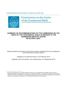 United Nations Convention on the Law of the Sea _____________________________________________________________ Commission on the Limits of the Continental Shelf