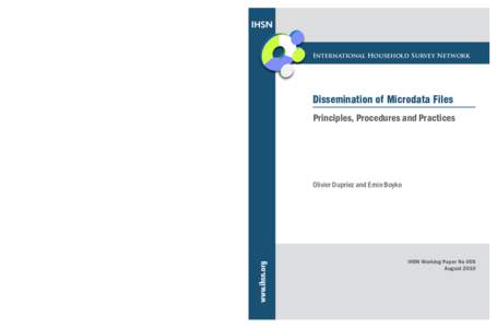 IHSN  International Household Survey Network Dissemination of Microdata Files