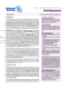 isoc member briefing #4  IPv6 Deployment SeptemberAuthor: Jim Bound ()