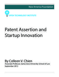 New America Foundation  Patent Assertion and