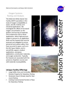 Periodic table / Oxidizing agents / Lyndon B. Johnson Space Center / Tularosa Basin / White Sands Test Facility / Fire safety / Chemistry / Matter / Oxygen