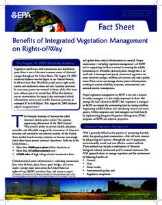 U.S. Environmental Protection Agency Office of Pesticide Programs (7511P) EPA 731-F[removed]October 2008 Fact Sheet Benefits of Integrated Vegetation Management