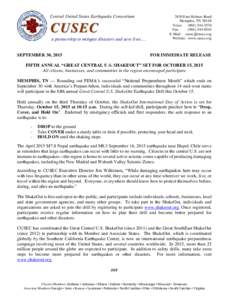Central United States Earthquake Consortium  CUSEC a partnership to mitigate disasters and save lives….  SEPTEMBER 30, 2015