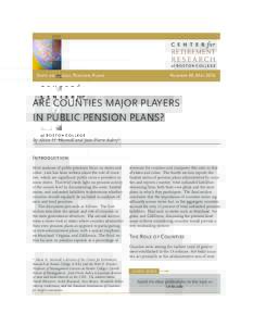 RETIREMENT RESEARCH State and Local Pension Plans Number 49, May 2016
