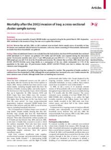 Academia / Iraq War casualties / Health / Demography / Civilian casualties in the Iraq War / Human geography / Population / Actuarial science / Les Roberts / Child mortality / Invasion of Iraq / Mortality rate