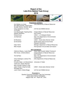 Report of the Lake Erie Habitat Task Group 2016 Prepared by members: Eric Weimer (co-chair),