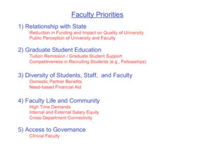 Faculty Priorities - University of Wisconsin-Madison - 5 February 2007