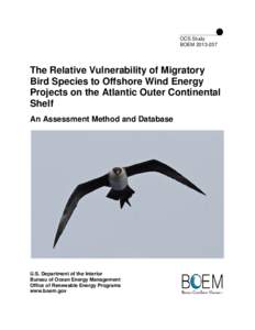 The Relative Vulnerability of Migratory Bird Species to Offshore Wind Energy Projects on the Atlantic Outer Continental Shelf: An Assessment Method and Database