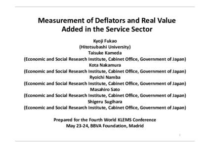 Microsoft PowerPoint - Fukao Measurement of Deflators and Real Value Addedpptx