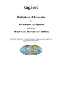 Declarations of Conformity For Non European Type Approvals According to