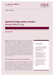 Spanish foreign policy monitor: January-March 2014