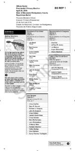 Official Ballot Presidential Primary Election April 26, 2016 State of Maryland, Montgomery County Republican Ballot