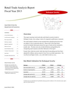 Retail Trade Analysis Report Fiscal Year 2013 Dubuque County  Iowa State University