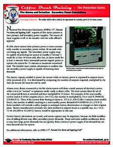 Coffee Break Training - Fire Protection Series - Fire Alarms and Detection:  Secondary Power Calculations