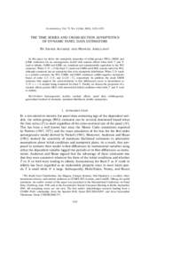 Econometrica, Vol. 71, No. 4 (July, 2003), 1121–1159  THE TIME SERIES AND CROSS-SECTION ASYMPTOTICS OF DYNAMIC PANEL DATA ESTIMATORS By Javier Alvarez and Manuel Arellano1