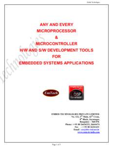 Embed Technologies  ANY AND EVERY MICROPROCESSOR & MICROCONTROLLER