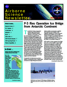 National Aeronautics and Space Administration  Airborne Science Newsletter What’s Inside...