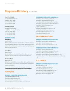 Corporate Information  Corporate Directory (As of March 2014)