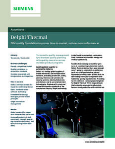 Delphi Thermal case study -- PLM quality foundation improves time to market, reduces non-conformances