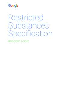 Restricted Substances SpecificationC  1.0 Introduction