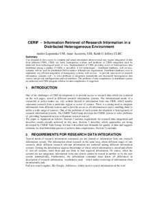 CERIF  -  informational retrieval of research information in distributed heterogeneous environment
