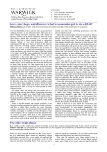 In this issue  Bulletin of the Economics Research Institute, no. 1: November 2009  
