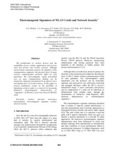 Electromagnetic Signatures of WLAN Cards and Network Security1