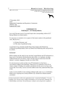 Huntercoast ABN[removed]Marketing  Computer rating programs for Australian greyhound racing