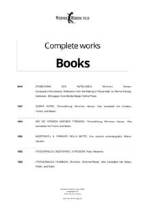 Complete works  BooksEROBERUNG