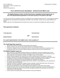 Apprenticeship / Employment / Economy / Education / Maryland Department of Labor /  Licensing and Regulation / The Apprentice / Occupations / Internships / Registered Apprenticeship
