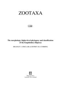 ZOOTAXA 1180 The morphology, higher-level phylogeny and classification of the Empidoidea (Diptera) BRADLEY J. SINCLAIR & JEFFREY M. CUMMING