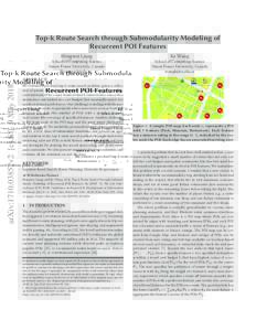 Top-k Route Search through Submodularity Modeling of Recurrent POI Features Hongwei Liang Ke Wang