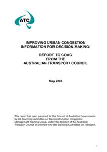 Microsoft Word - Report to COAG-Urban Congestion Information-final for BITRE website.doc