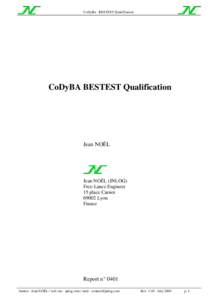 CoDyBa - BESTEST Qualification  CoDyBA BESTEST Qualification Jean NOËL
