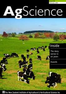 Issue 38 February 2011 AgScience Inside The dairy