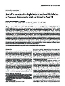 The Journal of Neuroscience, May 7, 2008 • 28(19):5115–5126 • 5115  Behavioral/Systems/Cognitive Spatial Summation Can Explain the Attentional Modulation of Neuronal Responses to Multiple Stimuli in Area V4